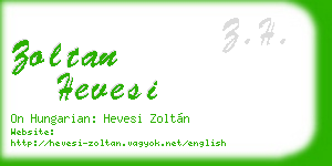 zoltan hevesi business card